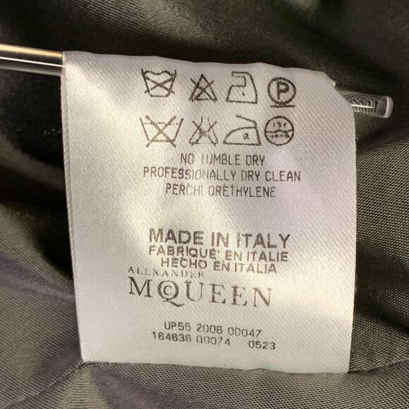 ALEXANDER MCQUEEN Size 4 Grey Black Wool Blend Boucle Single Breasted Jacket - Picture 12 of 12